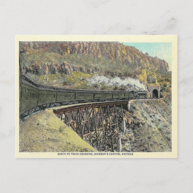 Vintager Zug Arizona Postkarte (Vorderseite)