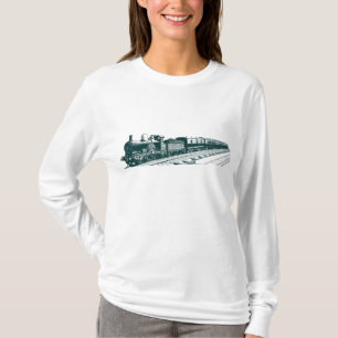 Vintager Zug - Dunkelgrün T-Shirt