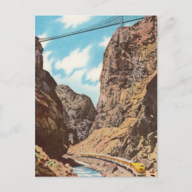 Vintager Zug durch Canyon Postkarte (Vorderseite)