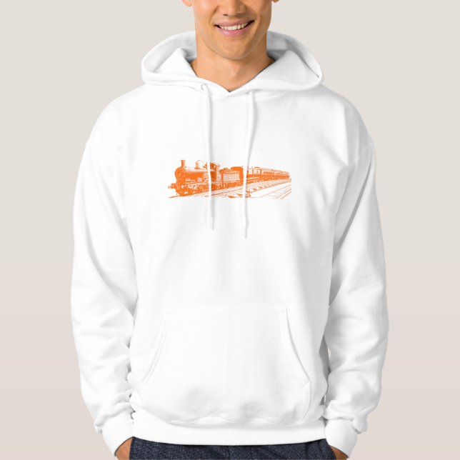 Vintager Zug - Orange Hoodie (Vorderseite)