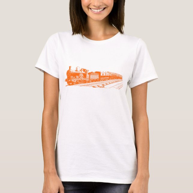 Vintager Zug - Orange T-Shirt (Vorderseite)