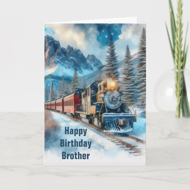 Vintager Zugvergnügen Geburtstag geklappte Grußkar Karte (Vorderseite)