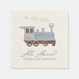 Vintager Zugverkehr Geburtstag Serviette