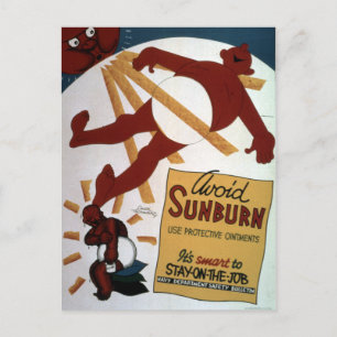 Vintager Zweiter Weltkrieg Sonnenschutz vermeiden Postkarte
