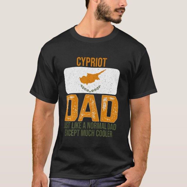 Vintager zyprischer Vater - Zypern-Flaggengestaltu T-Shirt (Vorderseite)