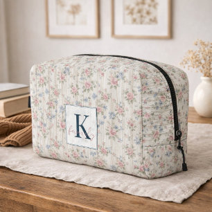 VintageRustic Shabby Chic Floral auf Holz Farmhous Waschbeutel