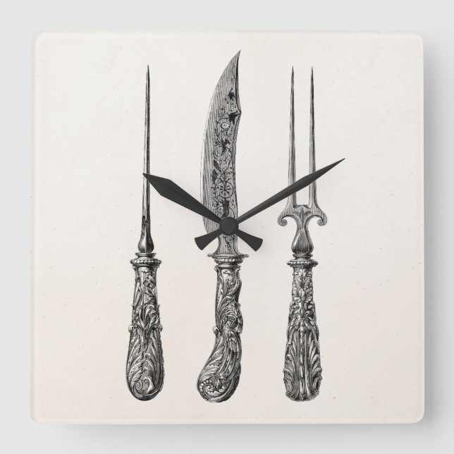 Vintages 1800s quadratische wanduhr (Vorderseite)