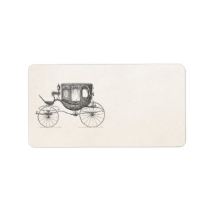 Vintages 1800s Wagen-Pferdegezeichnetes Adressaufkleber