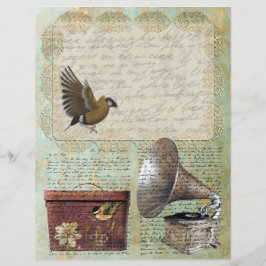 Vintages 1837 Letter Lace Label Gramophone Hat Box