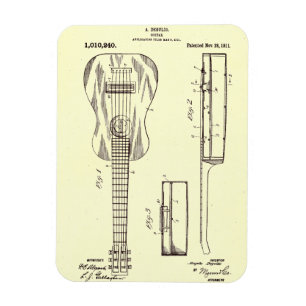 Vintages 1911 Akustikgitarrespatent Magnet