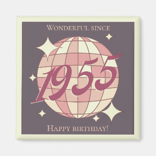 Vintages 1955 70. GeburtstagsRetro lila Magnet