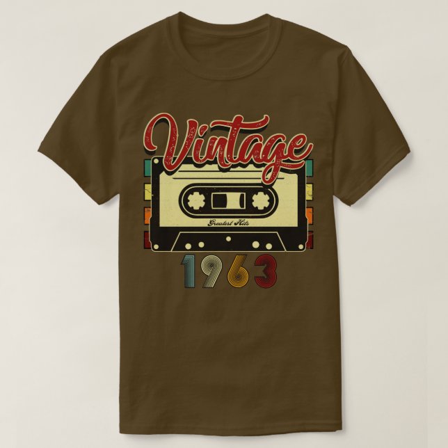 Vintages 1963 Bestes Kassettenband T-Shirt (Design vorne)