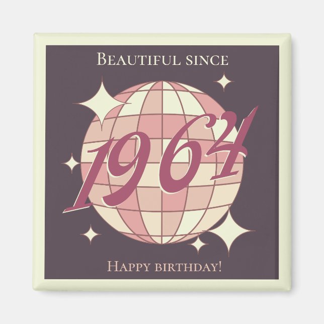Vintages 1964 60. Geburtstagsretro lila Magnet (Vorne)