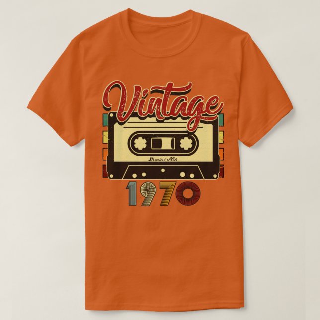 Vintages 1970 Bestes Kassettenband T-Shirt (Design vorne)