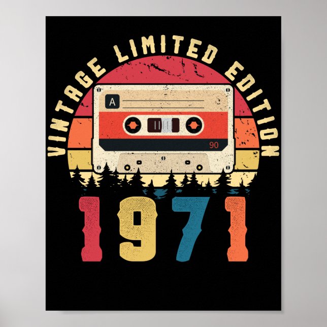 Vintages 1971 Geburtstagskassettenband Poster (Vorne)