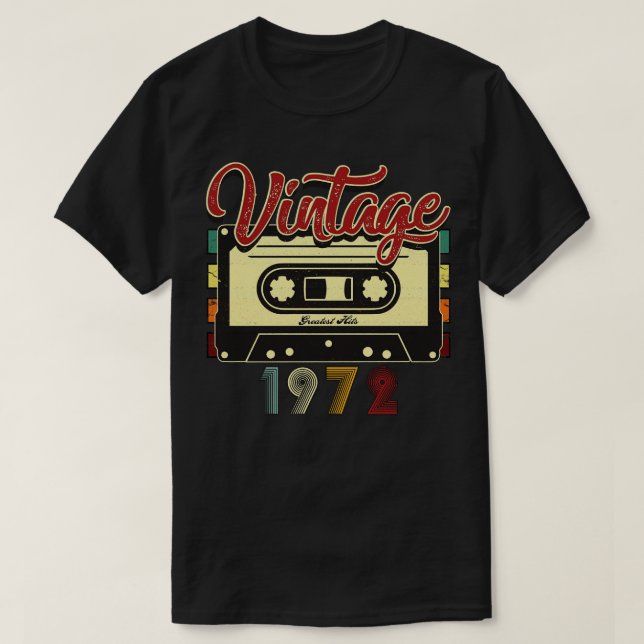 Vintages 1972 Bestes Kassettenband T-Shirt (Design vorne)