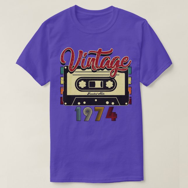 Vintages 1974 Bestes Kassettenband T-Shirt (Design vorne)