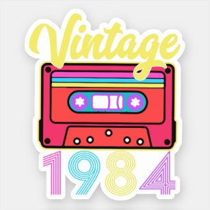Vintages 1984 farbiges Kassettenband Aufkleber