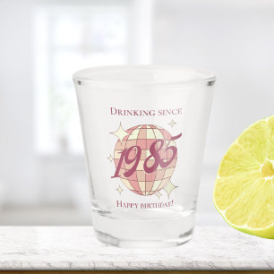 Vintages 1985 40. Geburtstagsretro lila Schnapsglas