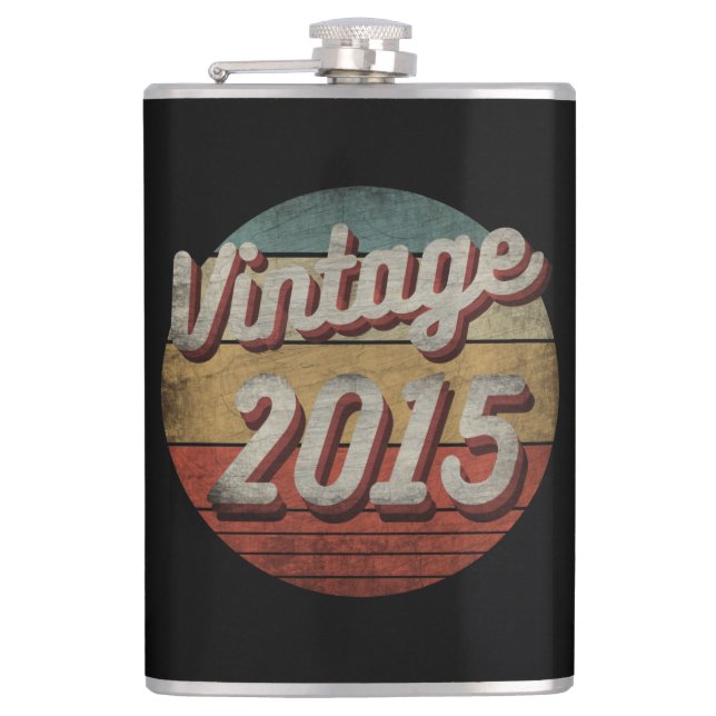VINTAGES 2015 MÄNNER-GEBURTSGESCHENK FLACHMANN (Vorderseite)