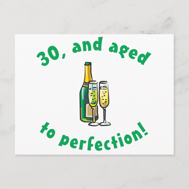 Vintages 30. Geburtstagsgeschenk Postkarte (Vorderseite)