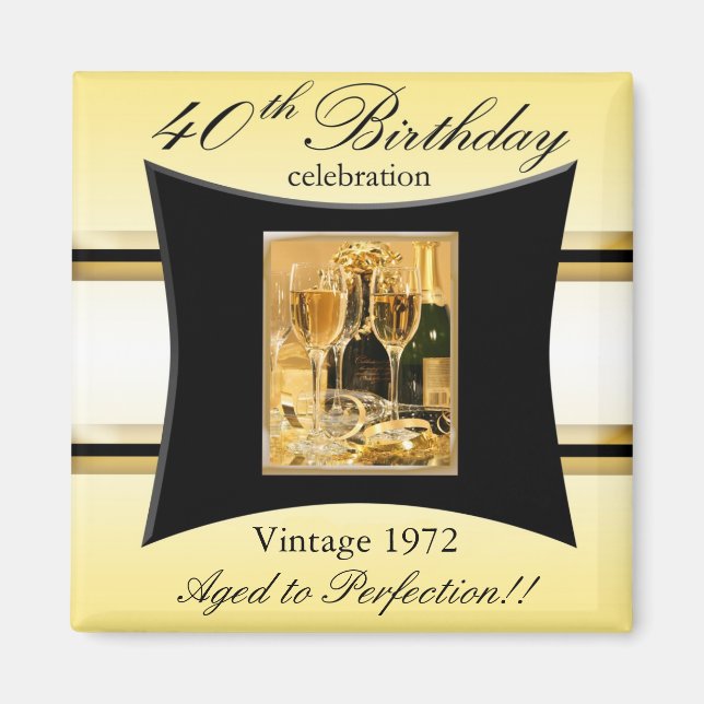 Vintages 40. Gastgeschenk 1972 Magnet (Vorne)