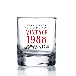 Vintages 40. Geburtstag Party Whiskyglas
