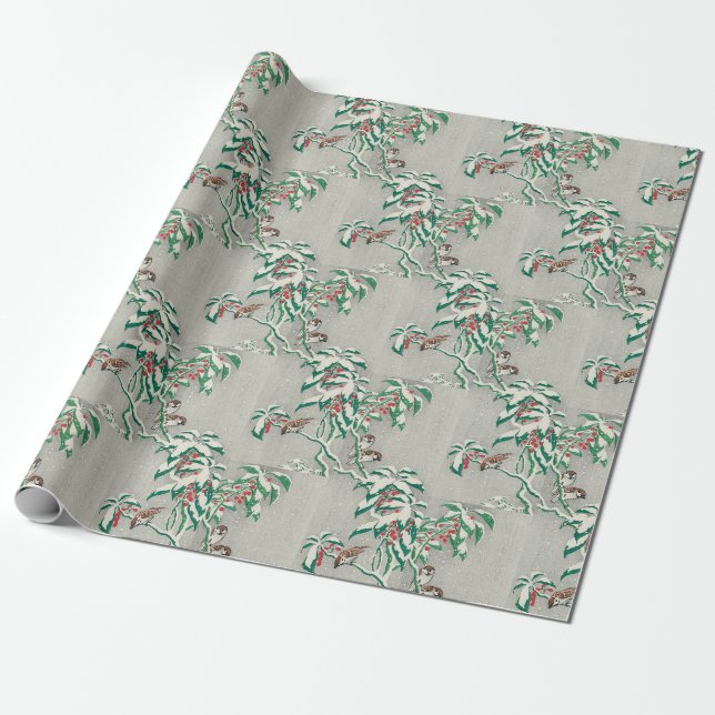 Vintages 70er Weihnachtspapier Geschenkpapier (Ungerollt)