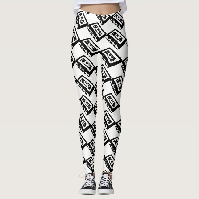 Vintages 80er Kassetten-Band Leggings (Vorderseite)