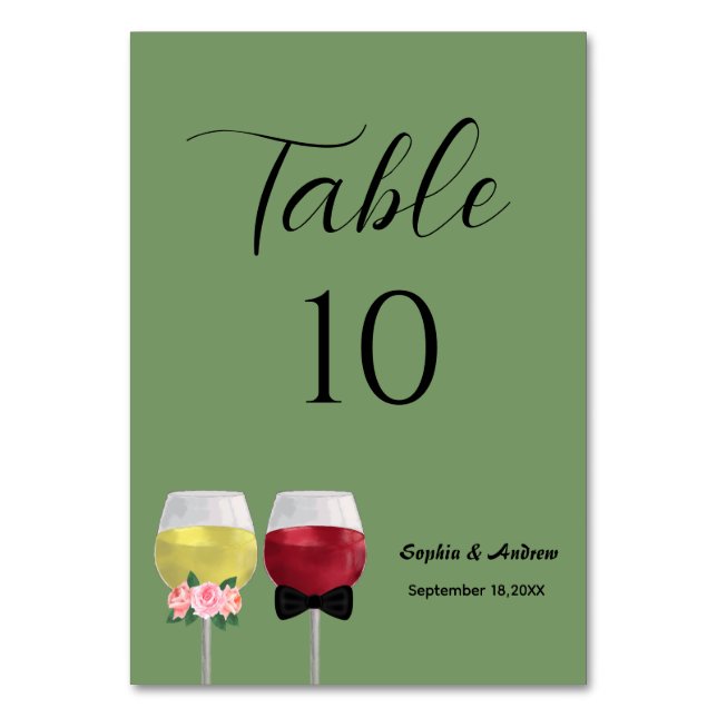 Vintages Abendessen Party Braut und Weintrauben Ho Tischnummer (Vorderseite)