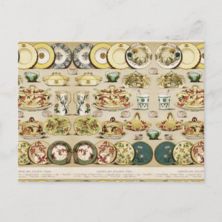 Vintages Abendessen und Dessert China Postkarte