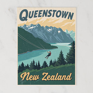 Vintages Abenteuer in Queenstown Postkarte