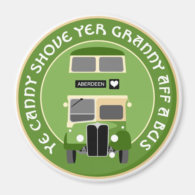 Vintages Aberdeen Doppeldecker-Busmagnet Magnet (Vorne)