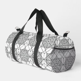Vintages Abstraktes Muster in Schwarz und Weiß Duffle Bag
