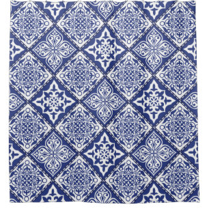 Vintages abstraktes nahtloses Patchwork-Muster mit Duschvorhang