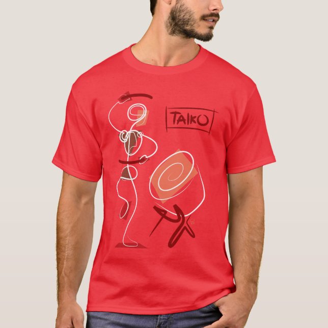 Vintages abstraktes Taiko T-Shirt (Vorderseite)
