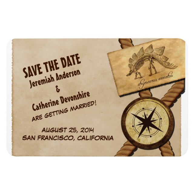 Vintages Adventure Wedding Save the Date Magnet (Horizontal)