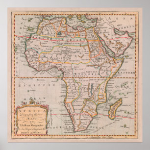 Vintages Afrika Karte (1770) Vintager afrikanische Poster