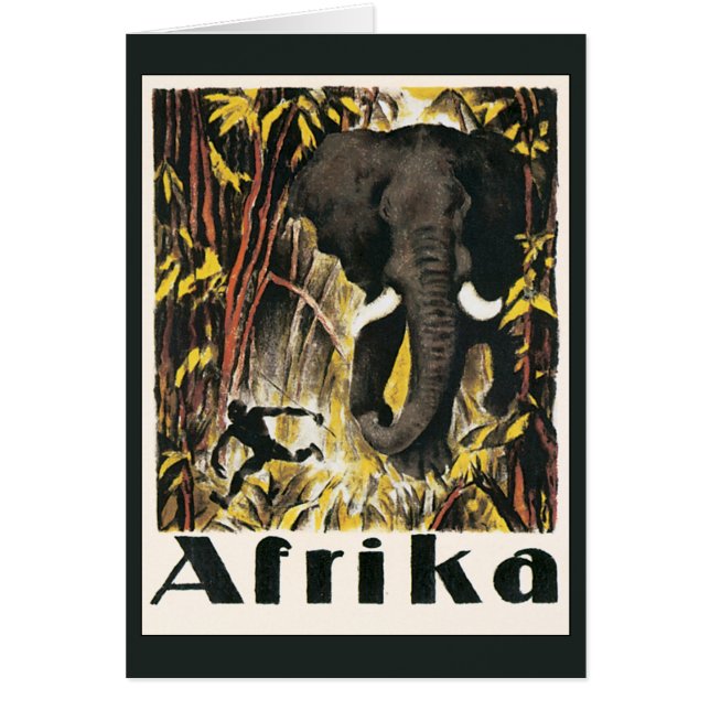 Vintages Afrika Reiseplakat, afrikanischer Elefant (Vorne)