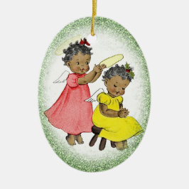 Vintages Afrikanisches Mädchen Weihnachtsschmuck