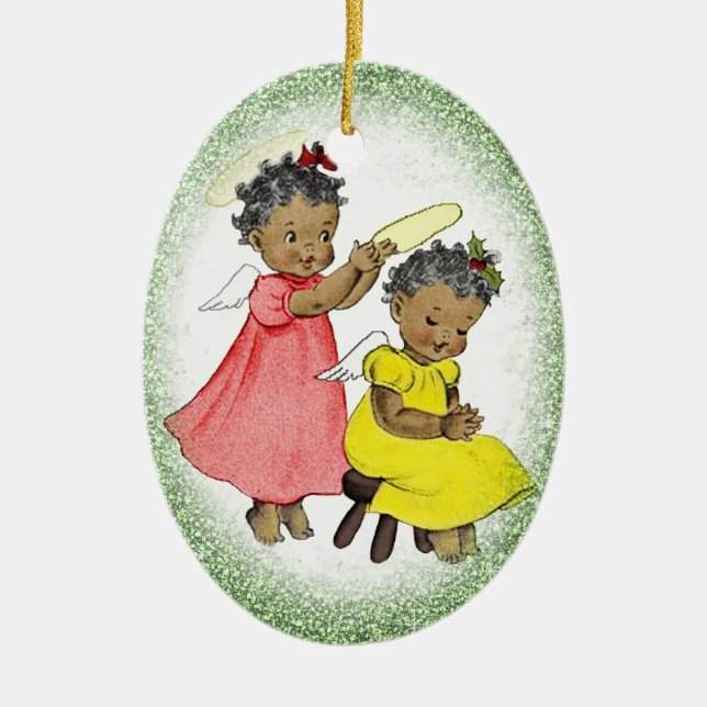 Vintages Afrikanisches Mädchen Weihnachtsschmuck (Vorne)