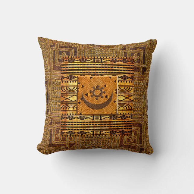 Vintages afrikanisches Motif Kissen (Vorderseite)
