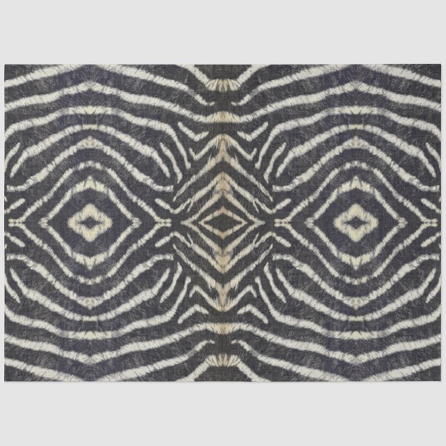 Vintages afrikanisches Zebra-Streifenmuster Entwür Seidenpapier (Vorderseite)