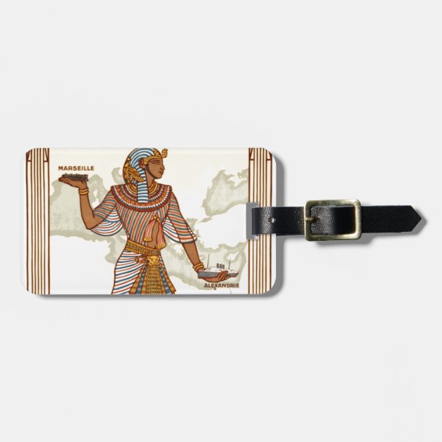 Vintages Ägypten Gepäckmarke Gepäckanhänger (Vorderseite horizontal)