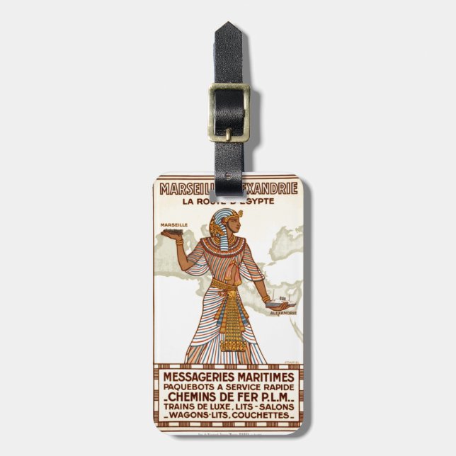 Vintages Ägypten Gepäckstück Gepäckanhänger (Vorderseite vertikal)