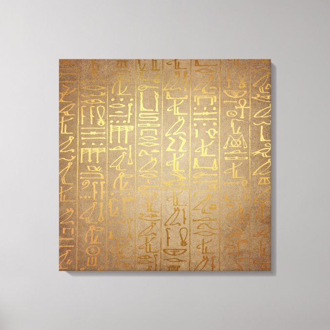 Vintages ägyptisches Hieroglyphiepapier drucken Leinwanddruck (Vorderseite)