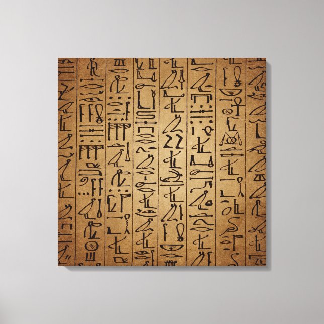 Vintages ägyptisches Hieroglyphiepapier drucken Leinwanddruck (Vorderseite)