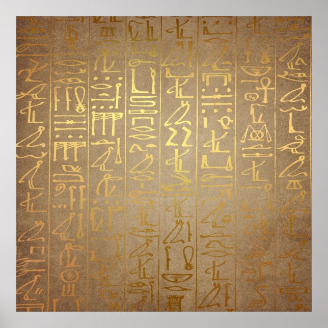 Vintages ägyptisches Hieroglyphiepapier drucken Poster (Vorne)