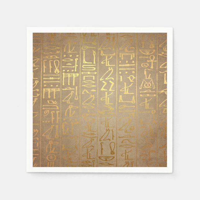Vintages ägyptisches Hieroglyphiepapier drucken Serviette (Vorderseite)