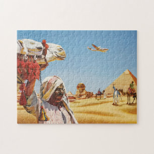 Vintages Ägyptisches Reiseplakat, Pyramide, Sphinx